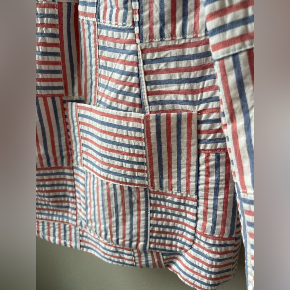 Talbots Patchwork Striped Blazer Jacket Seersucke… - image 4